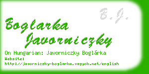 boglarka javorniczky business card