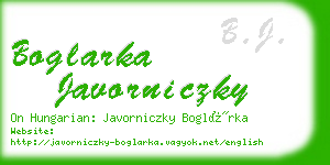 boglarka javorniczky business card